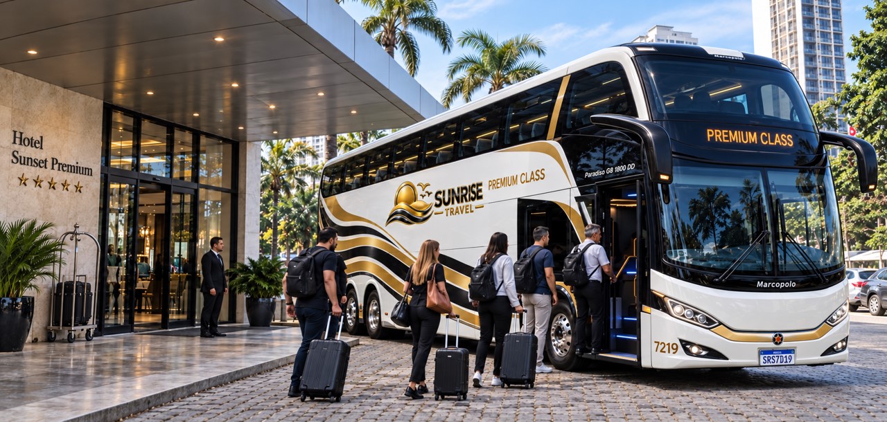 Fretamento de ônibus em São Paulo com a Sunrise Travel